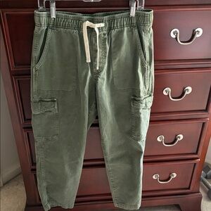 GAP Olive Green Cropped Cargo Pants with Drawstring
